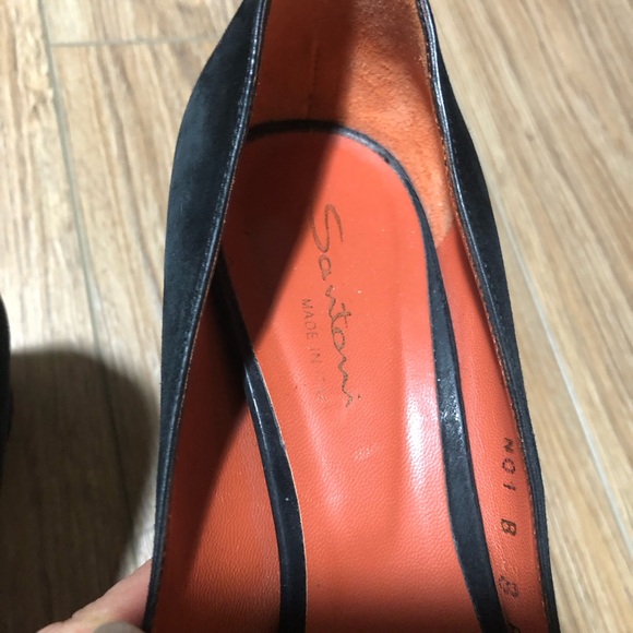 Santoni Black Suede Pumps Woman size 8 - Picture 2 of 10